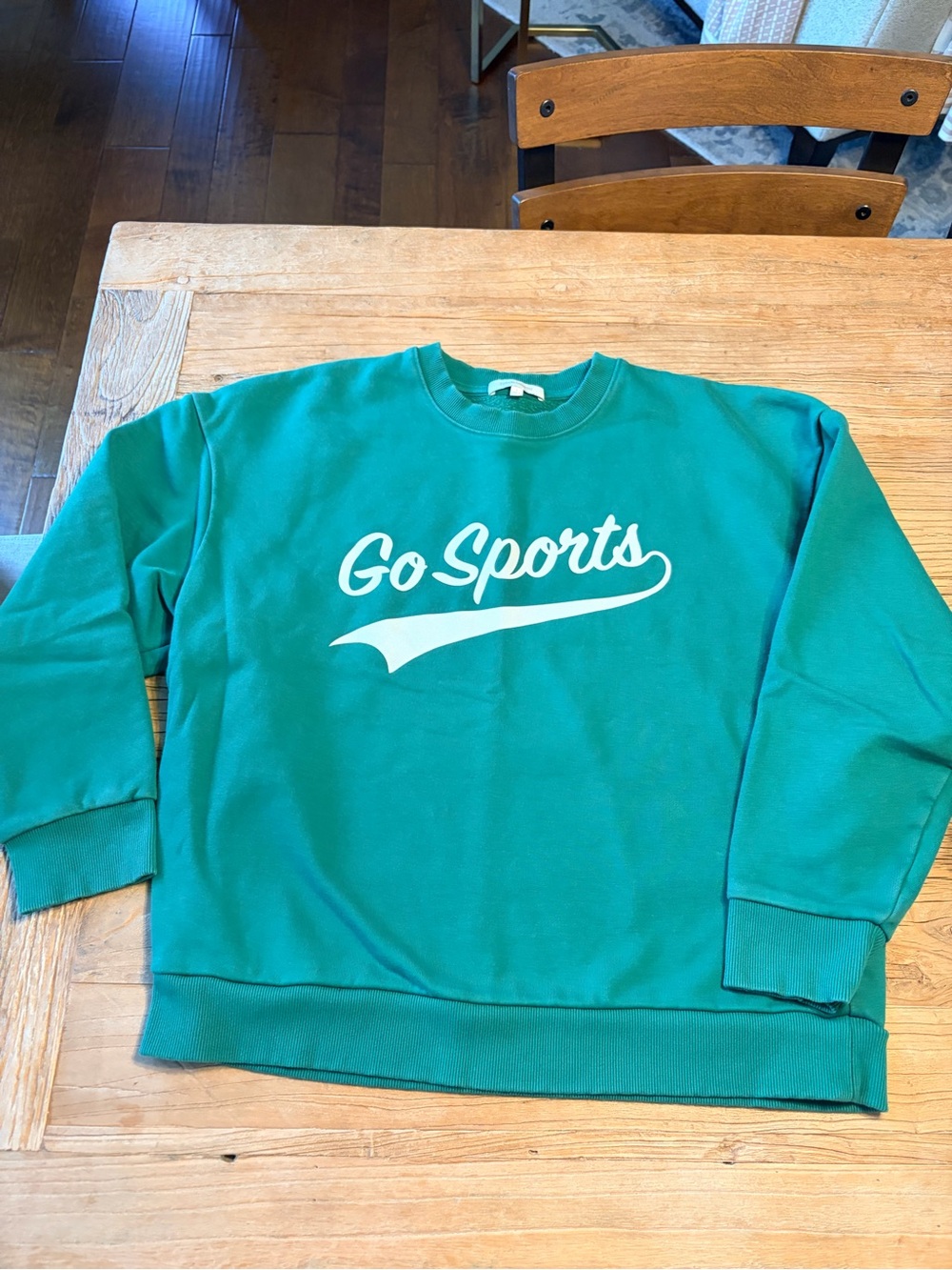 Favorite Daughter Green "Go Sports" Crewneck Sweatshirt